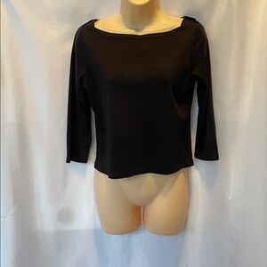 Talbots Black 3/4 Sleeve Blouse